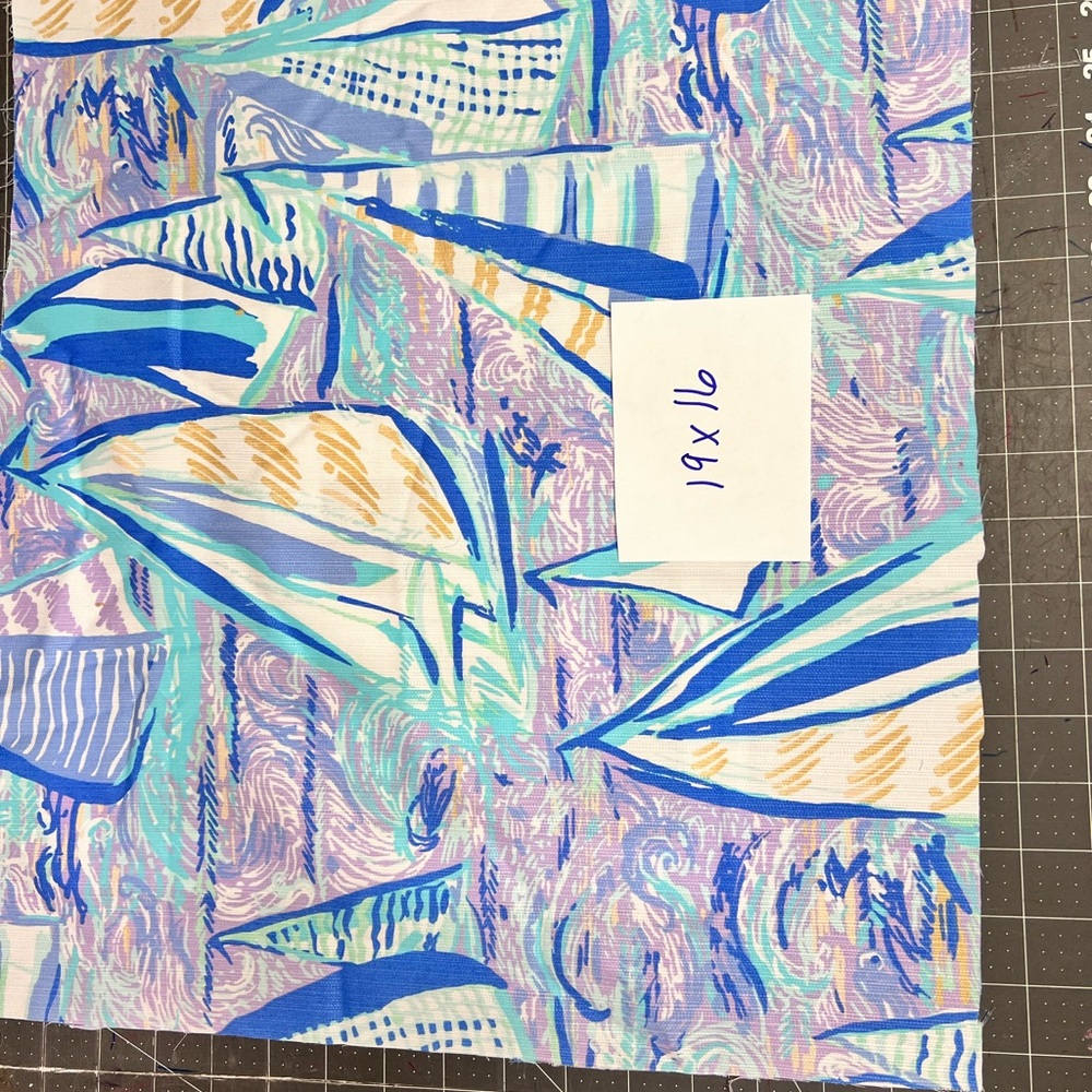 Lilly Pulitzer Blue and Purple Abstract Organic Pattern